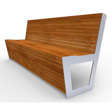 Metalinis suolas (suoliukas) su atlošu, pagamintas iš Iroko medienos 'Premium Collection / STF/13-04-97_03/MDL'