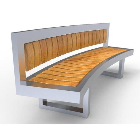 Metalinis suolas (suoliukas) su atlošu, pagamintas iš Iroko medienos 'Premium Collection / STF/13-04-76_06/MDL'