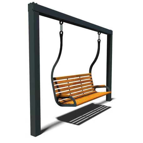 Metalinės lauko supynės su iroko medienos suolu 'Premium Collection / STF/22-31-05_02/MDL'