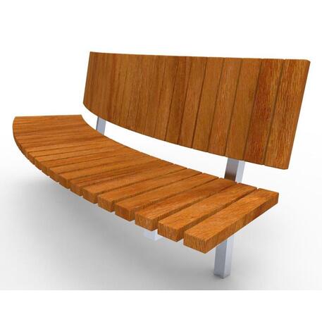 Металлическая скамейка со спинкой, изготовленная из древесины Ироко 'Premium Collection / STF/13-04-17_01/MDL'