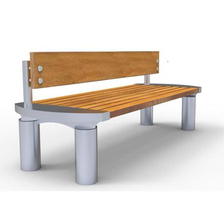 Metalinis suoliukas su atlošu, pagamintas iš Iroko medienos 'Premium Collection / STF/10-15-09/MDL'