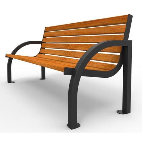 Metalinis suoliukas su atlošu, pagamintas iš Iroko medienos 'Premium / STF/06-04-09/MDL'