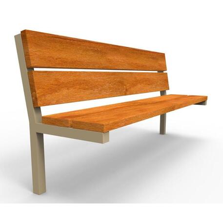 Metalinis suoliukas su atlošu, pagamintas iš Iroko medienos 'Premium / STF/04-03-02_07/MDL'