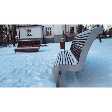 Metalinė šiukšliadėžė su stogeliu ir Iroko medienos apdaila 'Premium Collection / STF/13-07-95/MDL_50L'