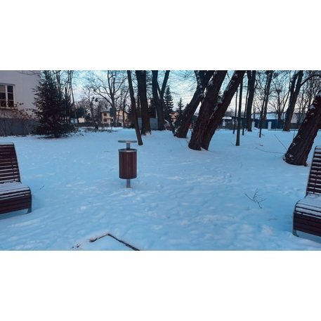 Metalinė šiukšliadėžė su stogeliu ir Iroko medienos apdaila 'Premium Collection / STF/13-07-95/MDL_50L'