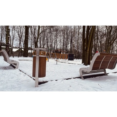 Metalinė šiukšliadėžė su stogeliu ir Iroko medienos apdaila 'Premium Collection / STF/13-07-95/MDL_50L'