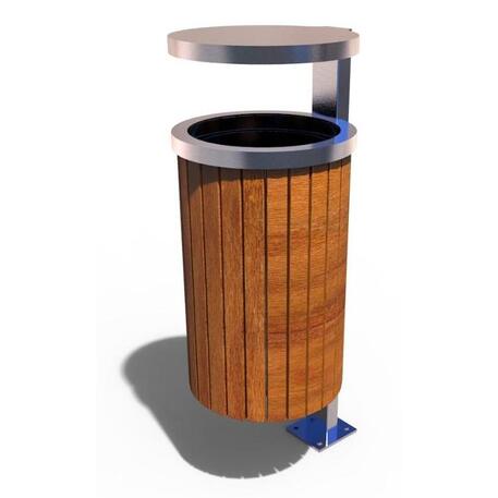 Metalinė šiukšliadėžė su stogeliu ir Iroko medienos apdaila 'Premium Collection / STF/13-07-95/MDL_50L'