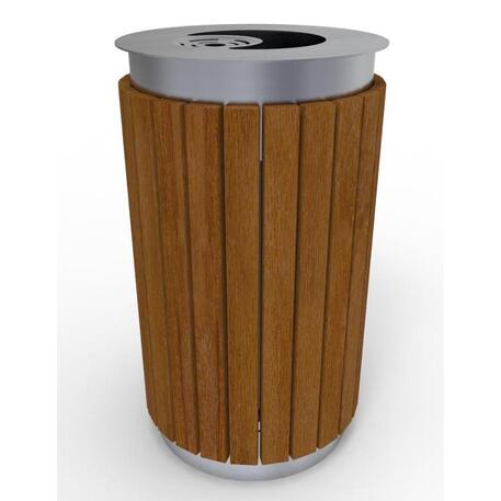 Metalinė šiukšliadėžė su Iroko medienos apdaila 'Exclusive / STF/04-07-02/MDL_85L'