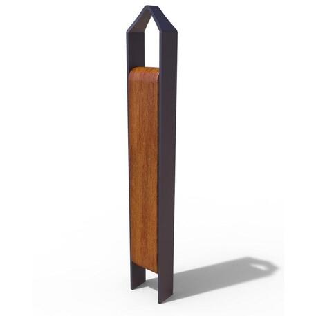 Metalinis atitvėrimo stulpelis su Iroko medienos apdaila 'Premium Collection / STF/21-08-09/MDL'