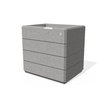 Kvadratinis betoninis vazonas – gėlinė, padengta smulkia granito skaldele 'Premium / 90x70xH/85cm / BS-264'
