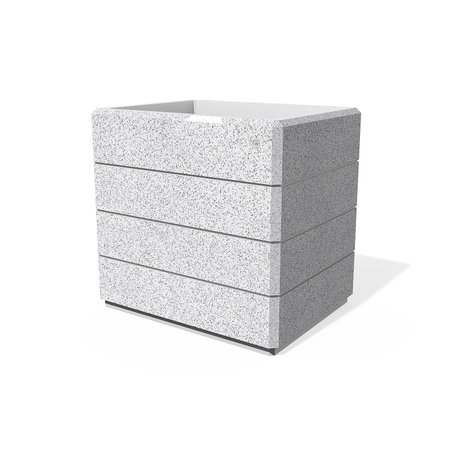 Kvadratinis betoninis vazonas – gėlinė, padengta smulkia granito skaldele 'Premium / 90x70xH/85cm / BS-264'