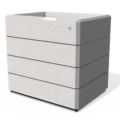 Kvadratinis betoninis vazonas – gėlinė, padengta smulkia granito skaldele 'Premium / 90x70xH/85cm / BS-264'