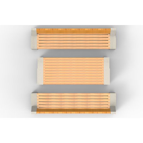 Betoninis pikniko stalas su suolais ir medinėmis sėdimomis dalimis 'BDS/SG100B_Picnic'