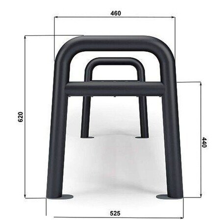 Металлическая скамейка без спинки 'BDS_PMK_I-190cm'