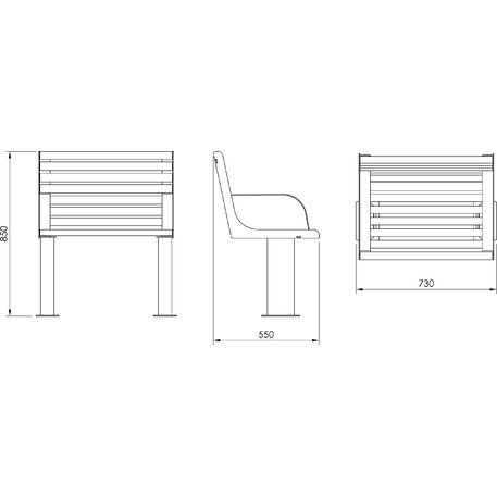 Metal bench 'BD/VITA_LVI294.06a/MDL'