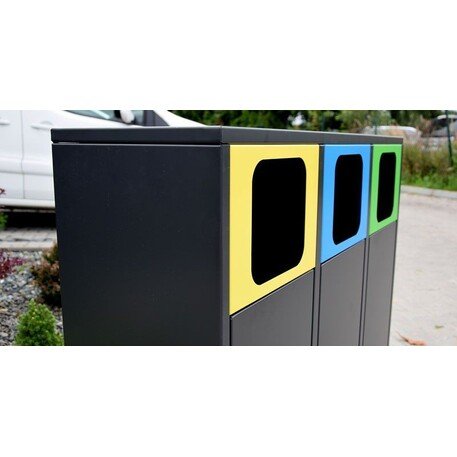 Metal litter bin for sorting 'Etna III 3x40L'