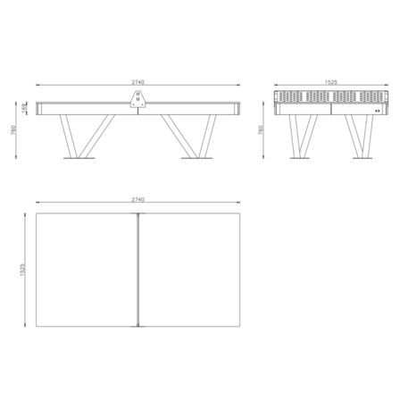 Outdoor-Tischtennisplatte aus Metall 'STF/Ping Pong/MDL' 