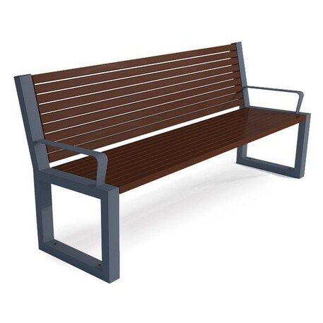 Metal bench with backrest 'BDS_MBG/36-190cm'