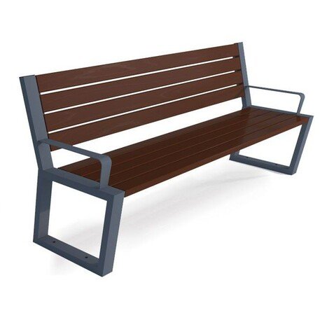 Metal bench with backrest 'BDS_MBG/39-190cm'