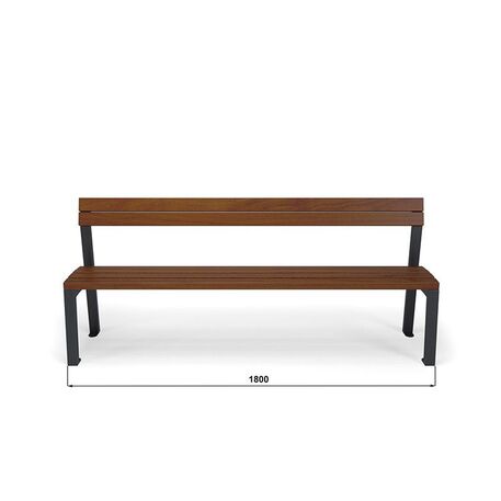 Metal bench with backrest 'BDS_MBG/49-180cm'