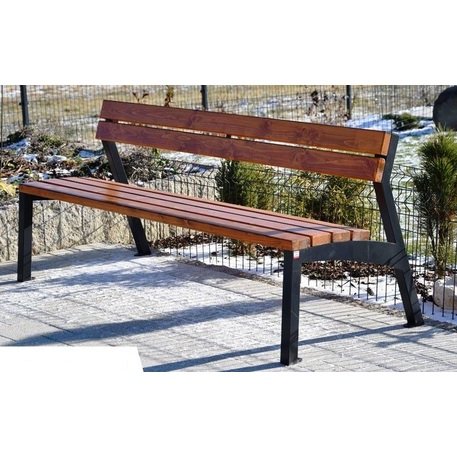 Metal bench with backrest 'BDS_MBG/49-180cm'