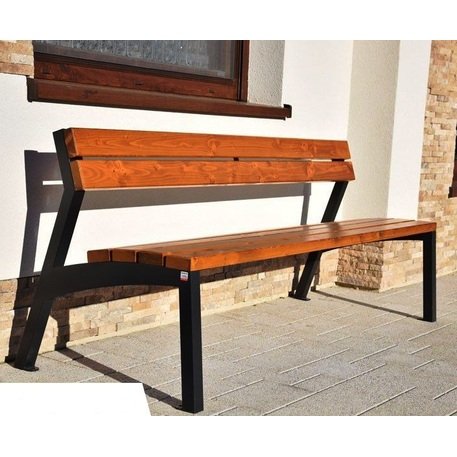 Metal bench with backrest 'BDS_MBG/49-180cm'