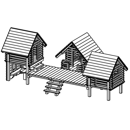 Kinderspielplatzelement 'L4.10700 _House Group A made of larch'