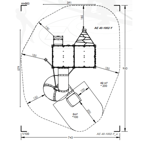 Vaikų žaidimo aikštelės kompleksas 'MBG-1004/AE 40-1002-Y24'