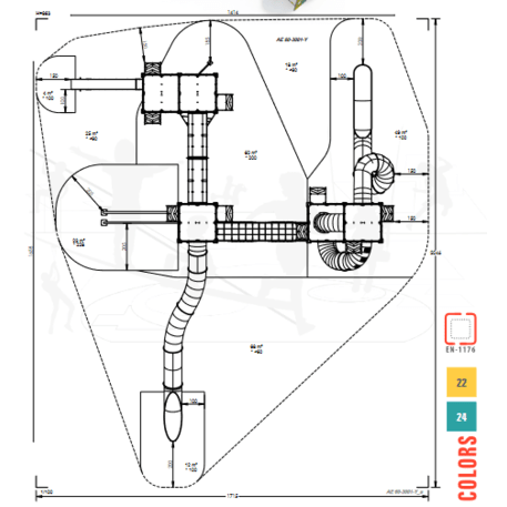 Vaikų žaidimo aikštelės kompleksas 'MBG-1014/AE 60-3001-Y24'