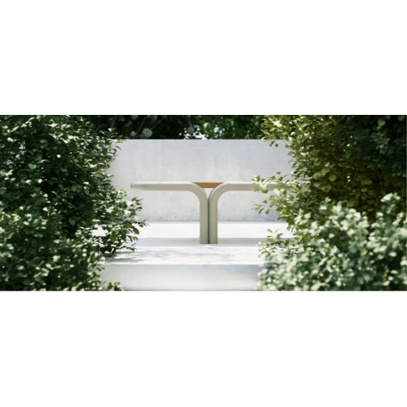 Metalinis suolas (suoliukas) be atlošo, pagamintas iš Okumè medienos 'Hello seat 603'