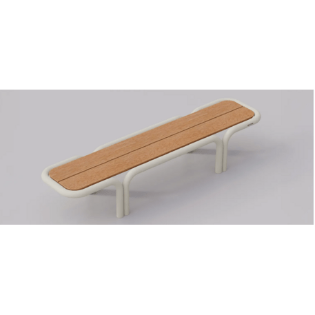 Metalinis suolas (suoliukas) be atlošo, pagamintas iš Okumè medienos 'Hello seat 603'