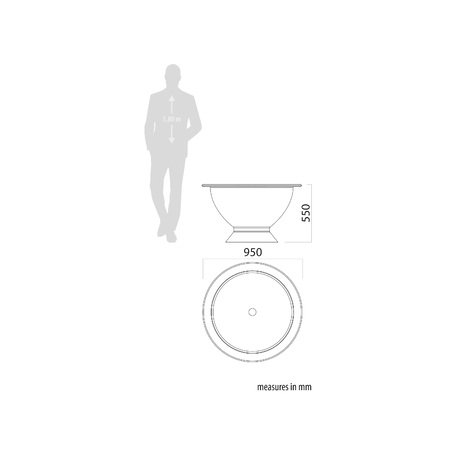 Ketaus metalo vazonas, gėlinė 'Calice Ø95cm'