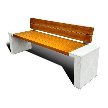 Betoninis suolas su atlošu ir medine sėdima dalimi 'BDS/671/MDL'