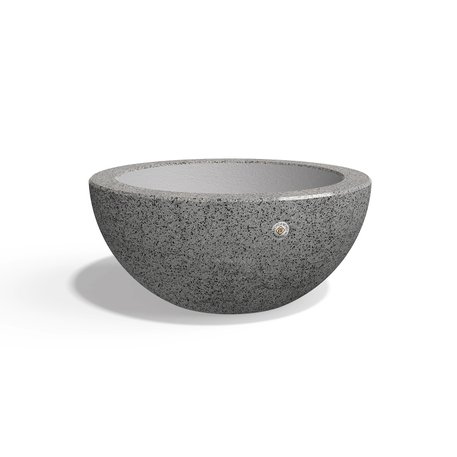 Apvalus betoninis vazonas – gėlinė, padengta smulkia granito skaldele 'Premium / Ø60xH/26,5cm / BS-369'