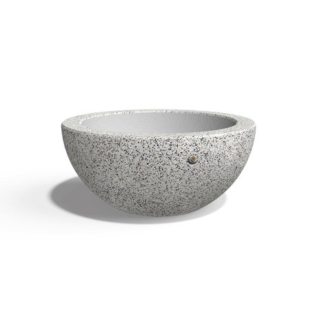 Apvalus betoninis vazonas – gėlinė, padengta smulkia granito skaldele 'Premium / Ø60xH/26,5cm / BS-369'