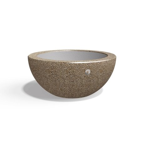 Apvalus betoninis vazonas – gėlinė, padengta smulkia granito skaldele 'Premium / Ø60xH/26,5cm / BS-369'