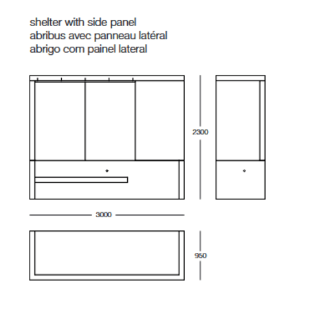Autobusų stotelės laukimo paviljonas 'Concrete Unic / 300cm'