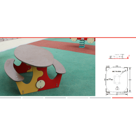 Žaidimų stalas su suolais vaikų aikštelėms 'MO_TA-6004-98'