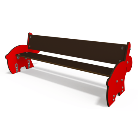 Spalvotas suoliukas vaikų žaidimo aikštelėms 'MO_BA-2004-03'