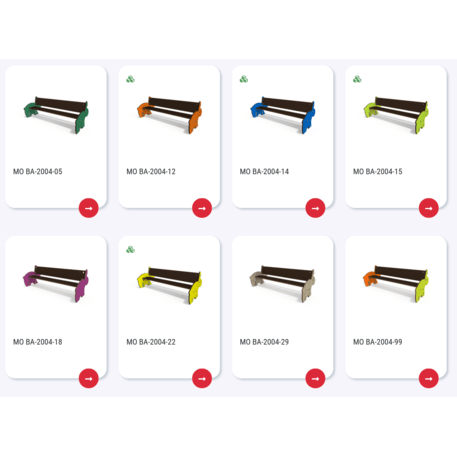 Spalvotas suoliukas vaikų žaidimo aikštelėms 'MO_BA-2004-03'