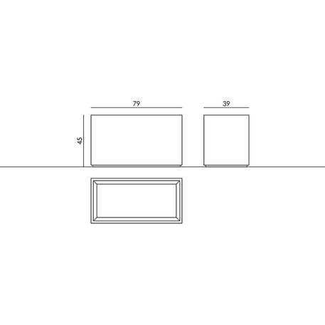 Betoninis lauko vazonas, gėlinė 'Regular / 79x39xH/45cm'
