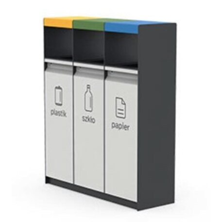 Lauko metalinė šiukšliadėžė rūšiavimui 'FARGE / 003246_3x30L'