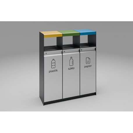 Lauko metalinė šiukšliadėžė rūšiavimui 'FARGE / 003246_3x30L'