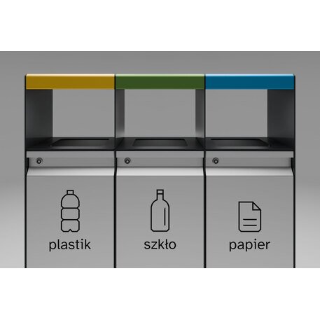 Lauko metalinė šiukšliadėžė rūšiavimui 'FARGE / 003246_3x30L'