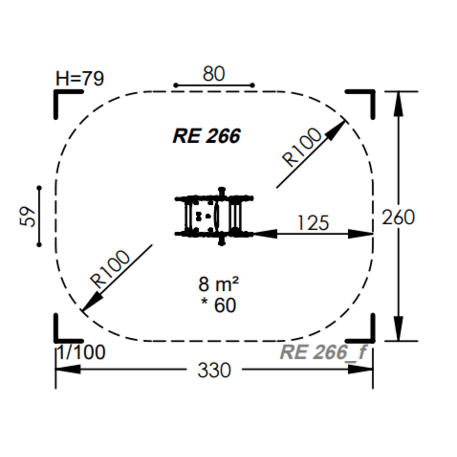 Spyruokliukas vaikų žaidimų aikštelėms 'MBG-1055_RE 266-99'