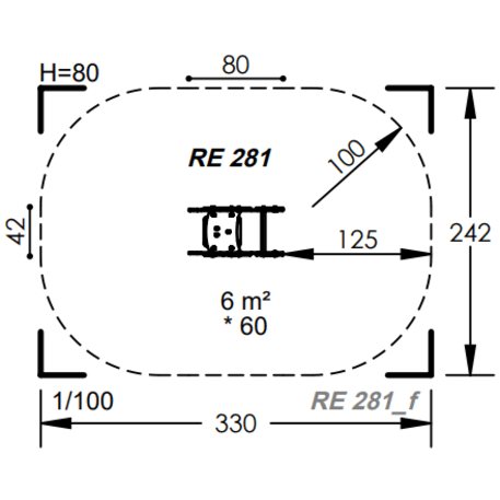 Spyruokliukas vaikų žaidimų aikštelėms 'MBG-1064_RE 281-95'