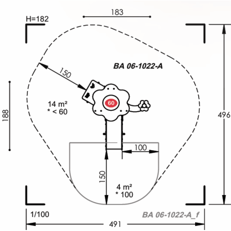 Vaikų žaidimų aikštelių įranga Baby linija – mažiesiems 'MBG-2057_BA 06-1022-A03'