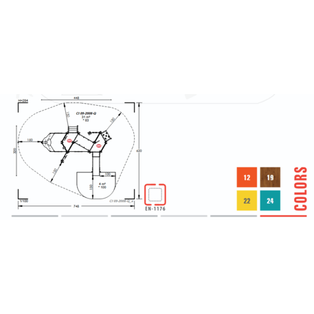  Vaikų žaidimo aikštelės kompleksas, kolekcija 'Piratų laivas / MBG-1197_CI 09-2008-Q99'