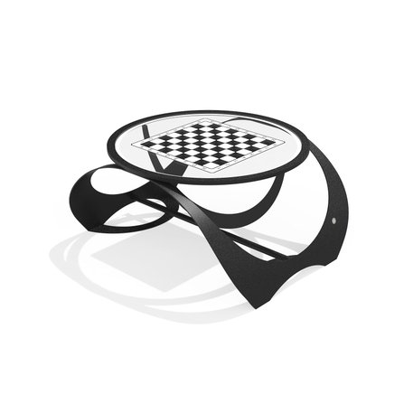 Metalinis šachmatų stalas su dviem kėdėmis 'Premium / 128x108,8xH/62,6cm / BS-385/411'