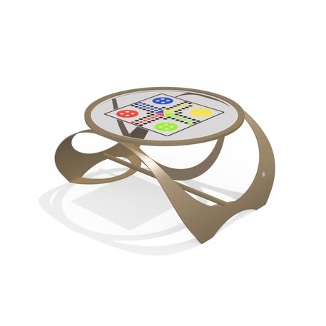 Metalinis šachmatų stalas su dviem kėdėmis 'Premium / 128x108,8xH/62,6cm / BS-385/411'